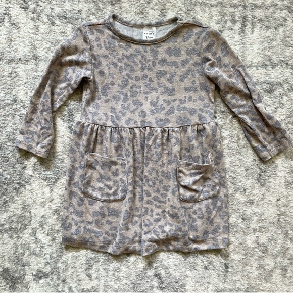 Carters long sleeve leopard print dress & diaper cover - Picture 2 of 9